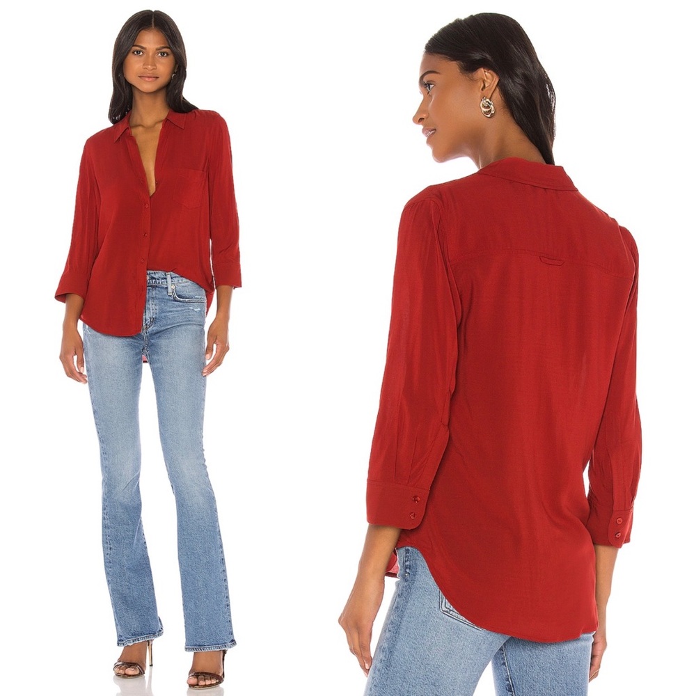 REVOLVE L’AGENCE Ryan 3/4 Sleeve Blouse